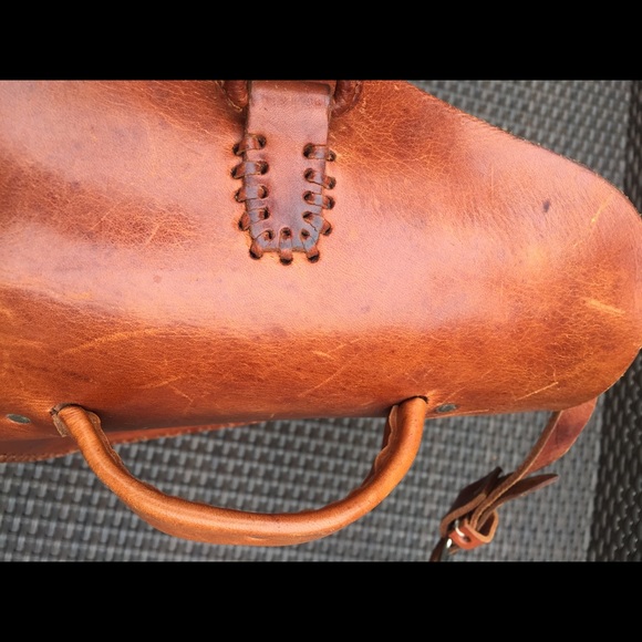 Vintage Brown Leather Crossbody Bag Fall Boho - Picture 6 of 10